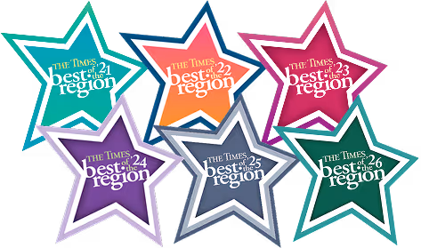 The Times Best of the Region award badges